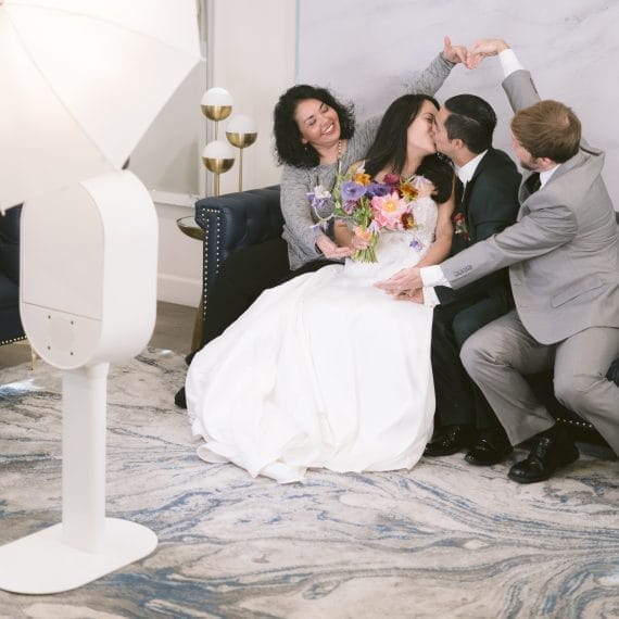 wedding photo booth at an Ann Arbor wedding reception