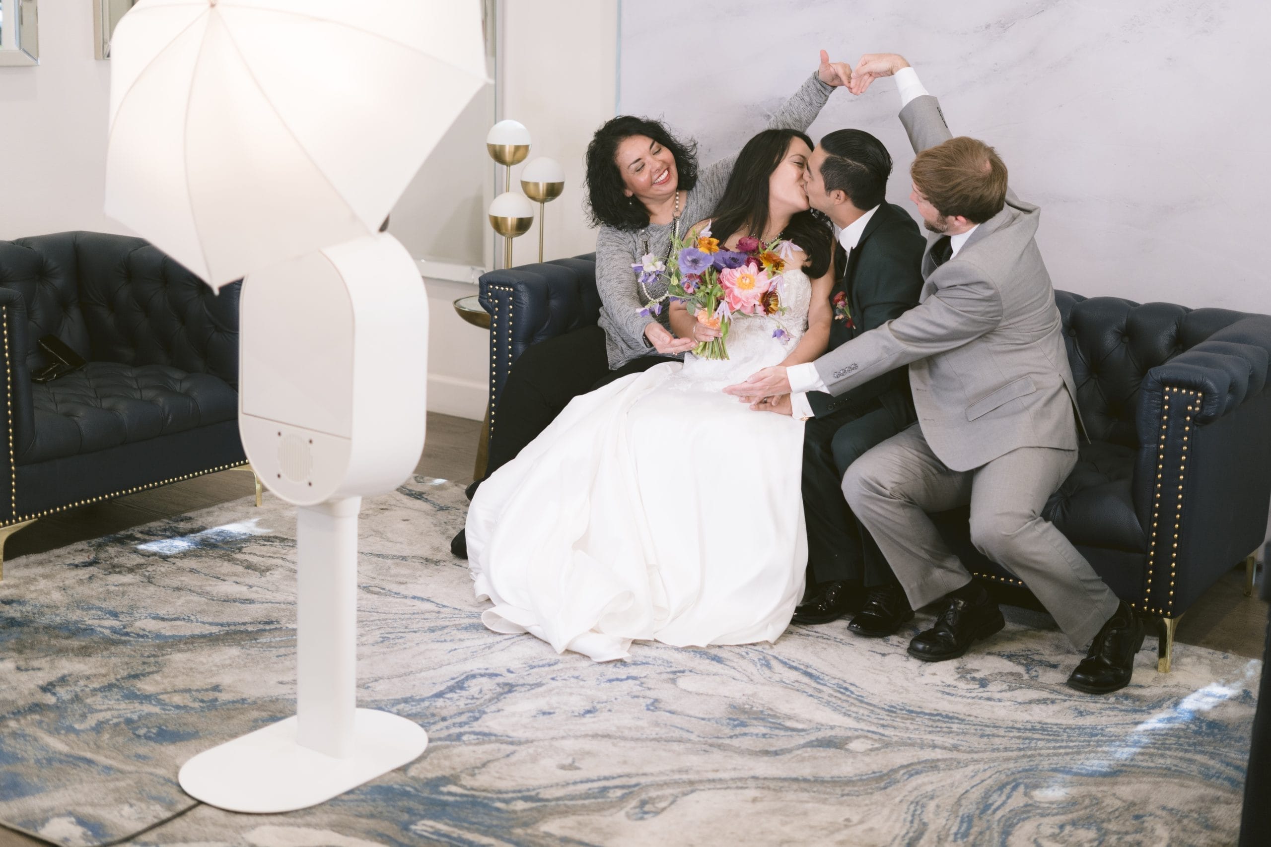 wedding photo booth at an Ann Arbor wedding reception